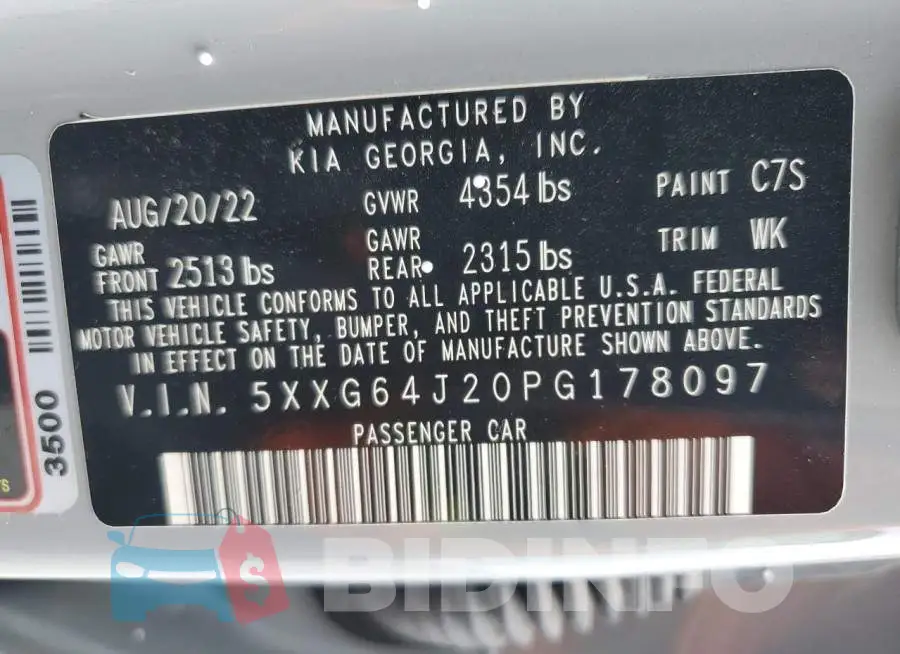 5XXG64J20PG178097 Photo# 12