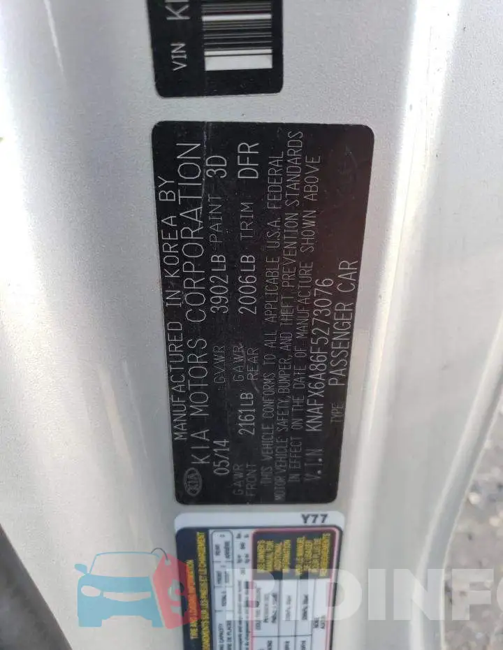 KNAFX6A86F5273076 Photo# 12