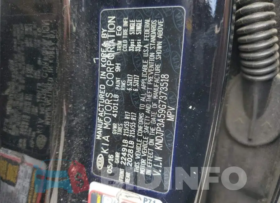 KNDJP3A59G7373518 Photo# 12