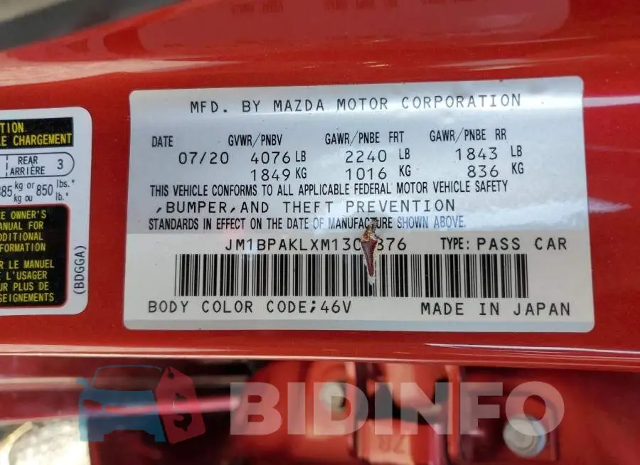 JM1BPAKLXM1301876 Photo# 12