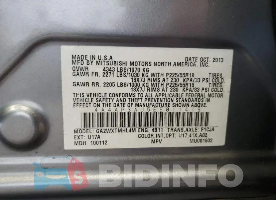 4A4AP3AU5EE011419 Photo# 12