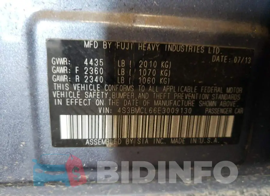 4S3BMCL66E3009130 Photo# 12