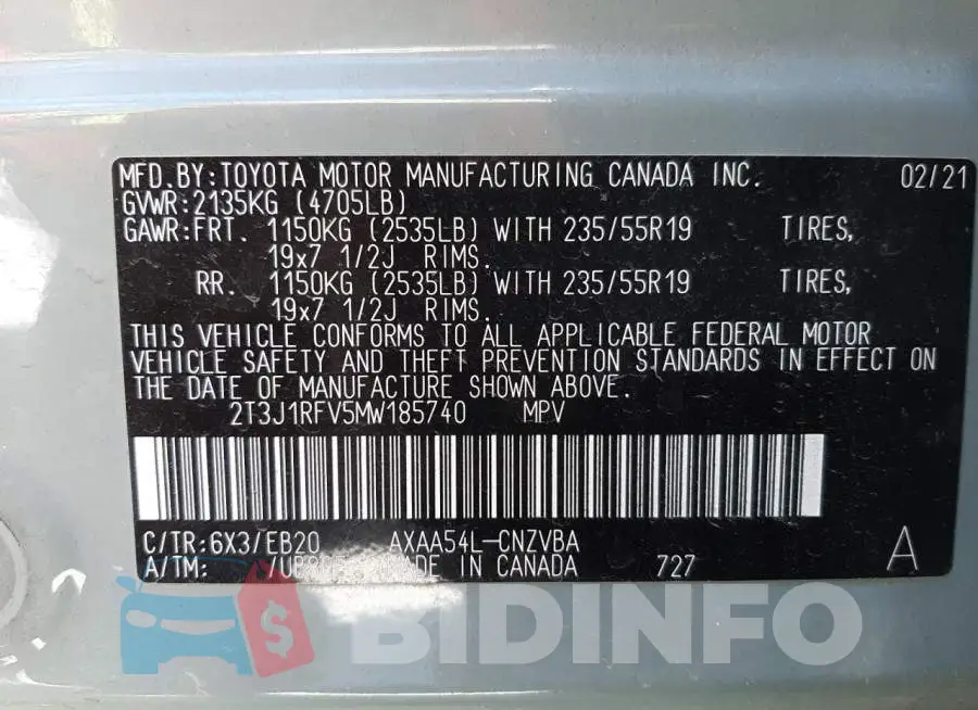 2T3J1RFV5MW185740 Photo# 12