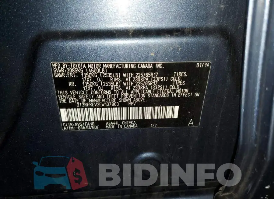 2T3RFREV2EW137863 Photo# 14