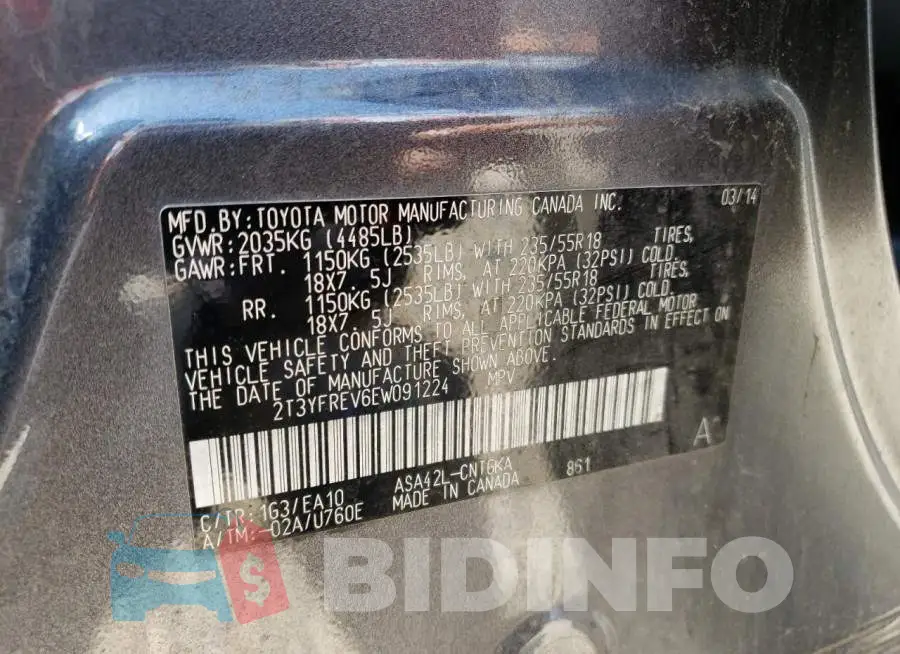 2T3YFREV6EW091224 Photo# 13