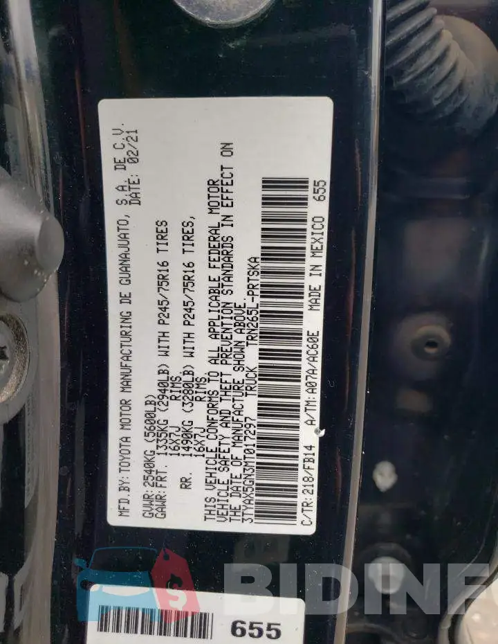 3TYAX5GN3MT017297 Photo# 12