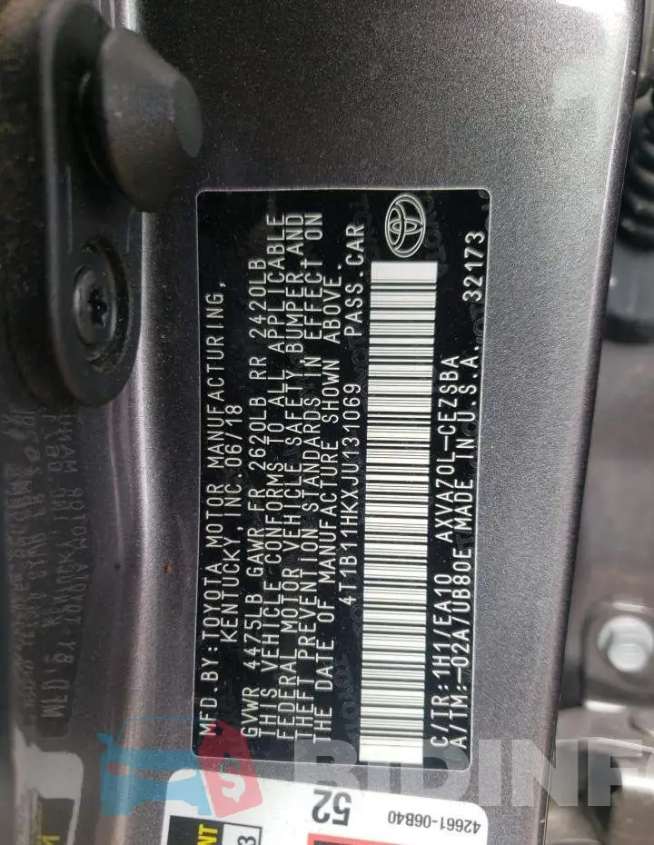 4T1B11HKXJU131069 Photo# 12