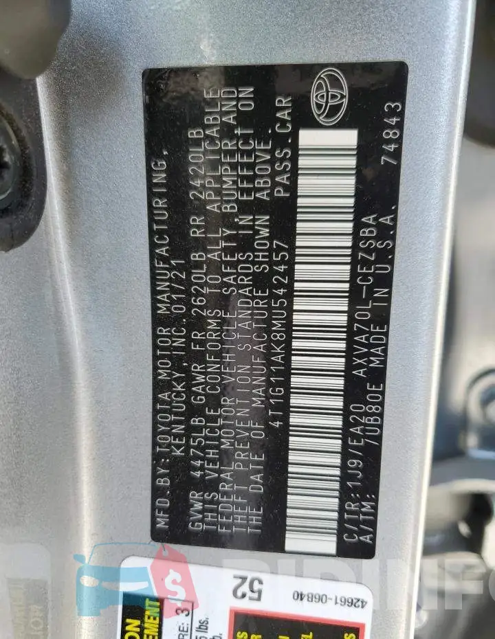 4T1G11AK8MU542457 Photo# 13