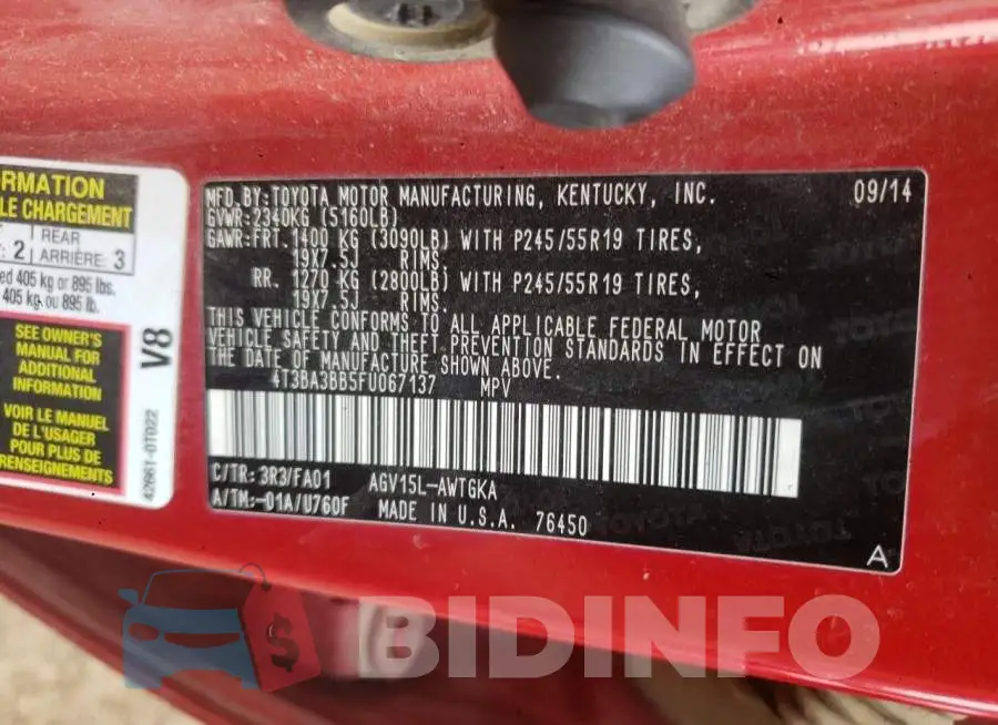 4T3BA3BB5FU067137 Photo# 13
