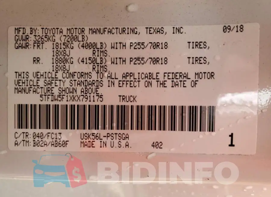 5TFDW5F1XKX791175 Photo# 13