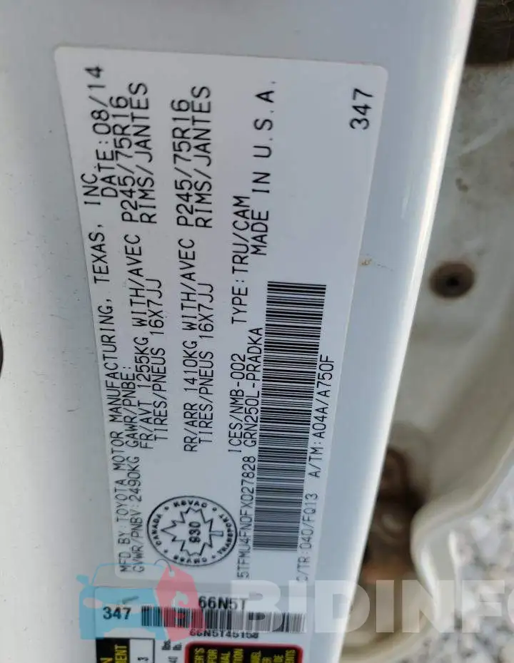 5TFMU4FN0FX027828 Photo# 12