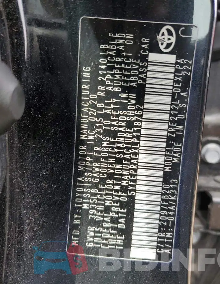 5YFEPRAEXLP118762 Photo# 13