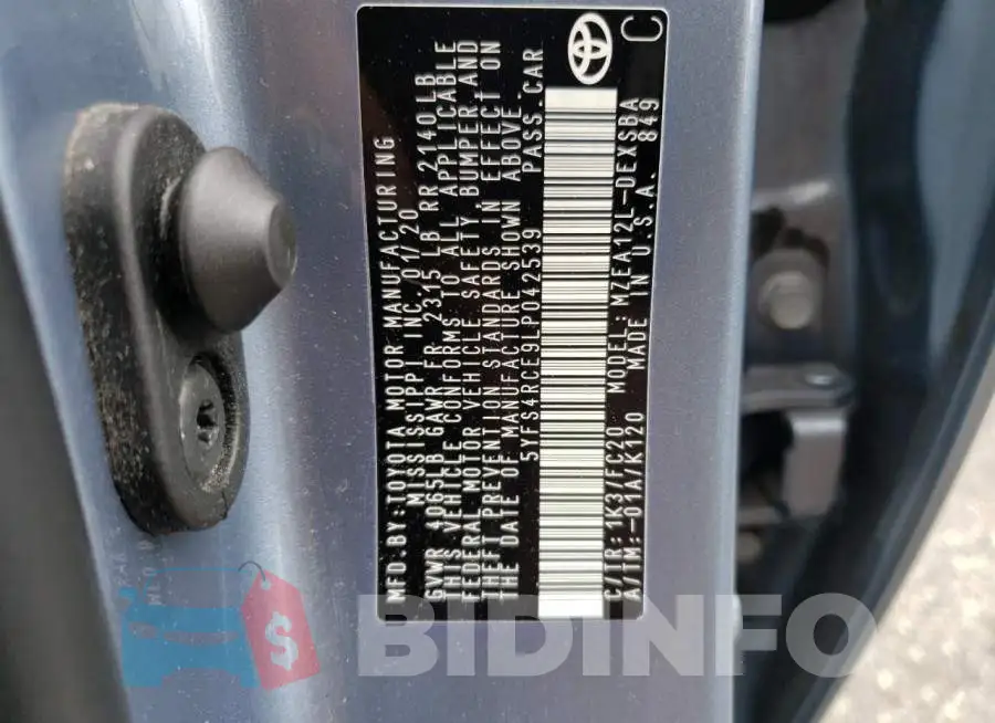 5YFS4RCE9LP042539 Photo# 12