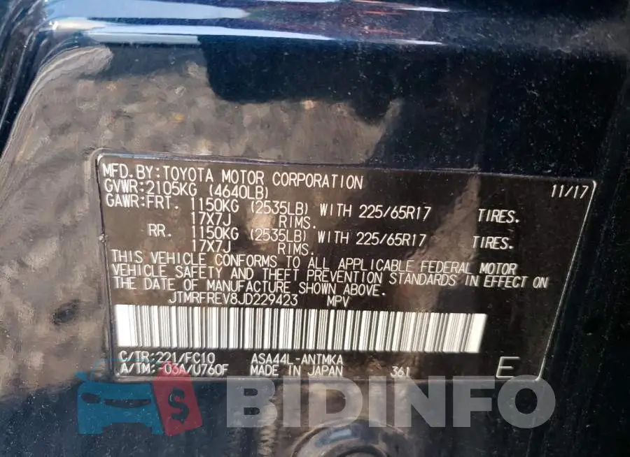 JTMRFREV8JD229423 Photo# 13
