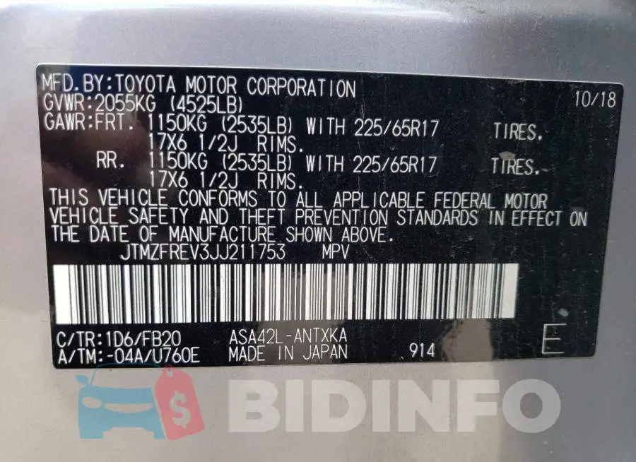 JTMZFREV3JJ211753 Photo# 12