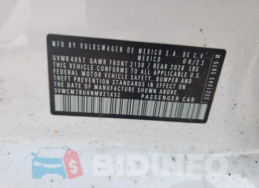 3VWCM7BU6NM021432 Photo# 12
