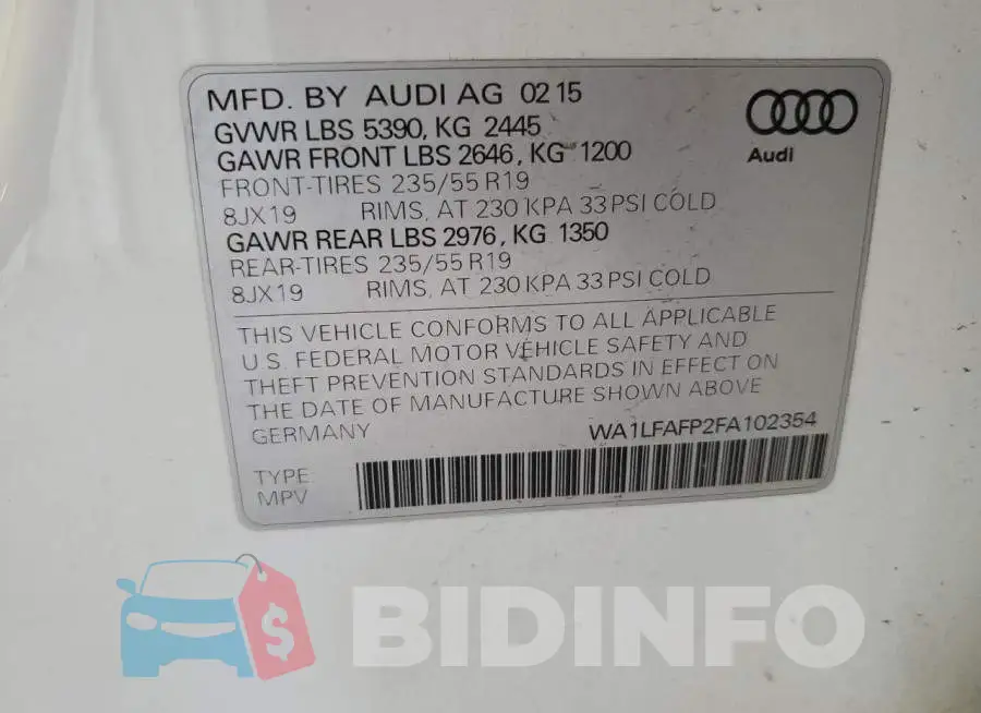 WA1LFAFP2FA102354 Photo# 13