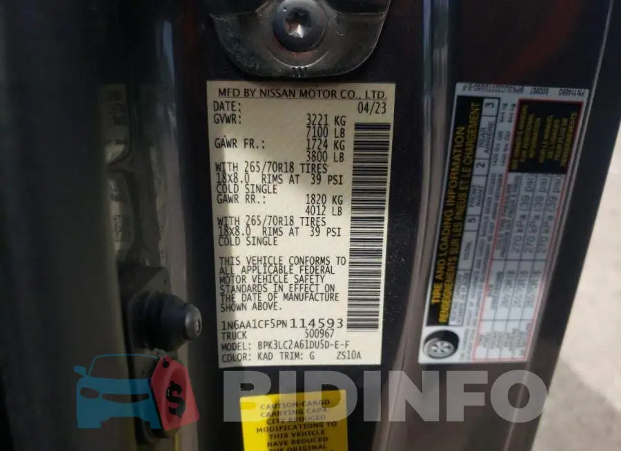 1N6AA1CF5PN114593 Photo# 12