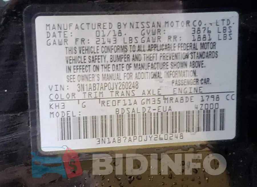 3N1AB7AP0JY260248 Photo# 13