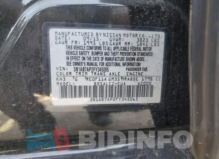3N1AB7AP2FY345065 Photo# 13