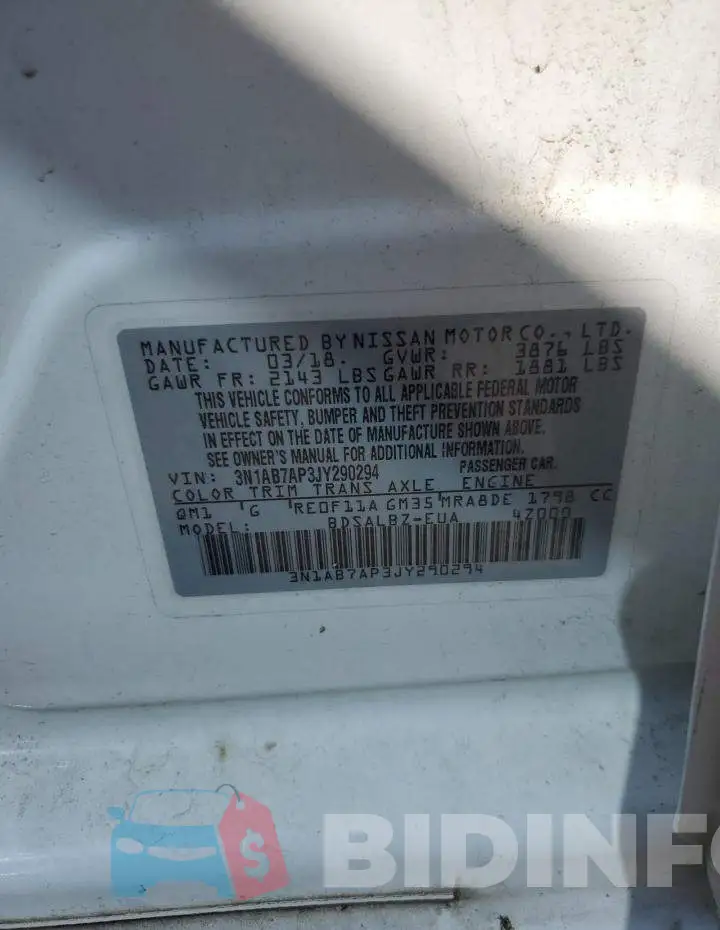 3N1AB7AP3JY290294 Photo# 12