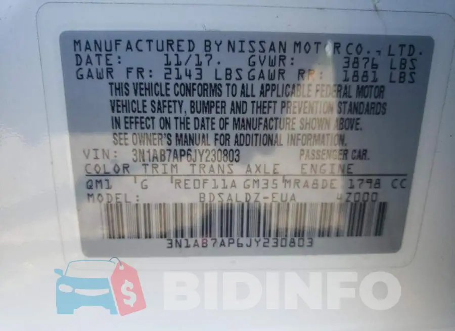 3N1AB7AP6JY230803 Photo# 12