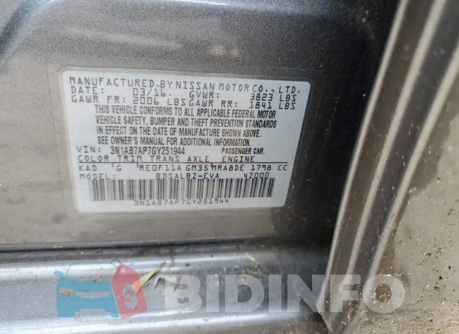 3N1AB7AP7GY251944 Photo# 12