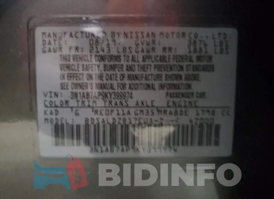 3N1AB7AP9KY399974 Photo# 12