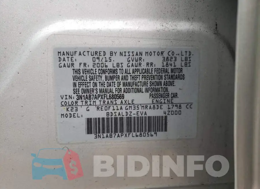 3N1AB7APXFL680569 Photo# 12
