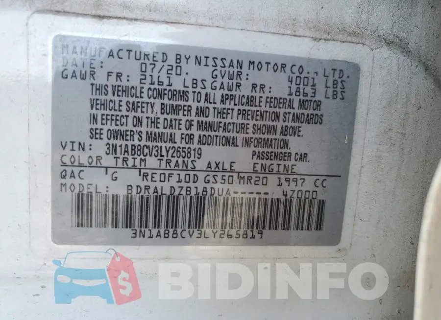 3N1AB8CV3LY265819 Photo# 12