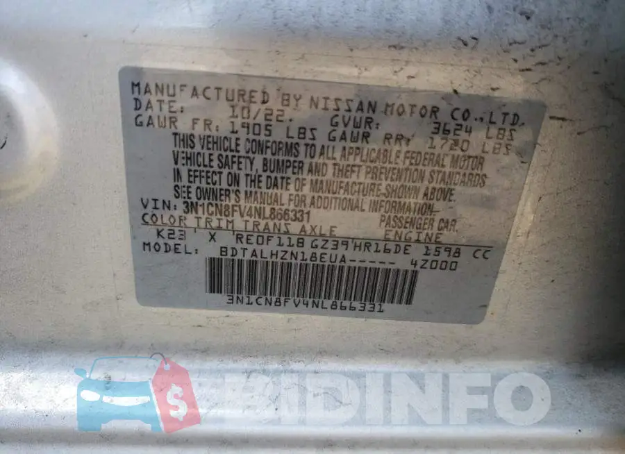3N1CN8FV4NL866331 Photo# 12