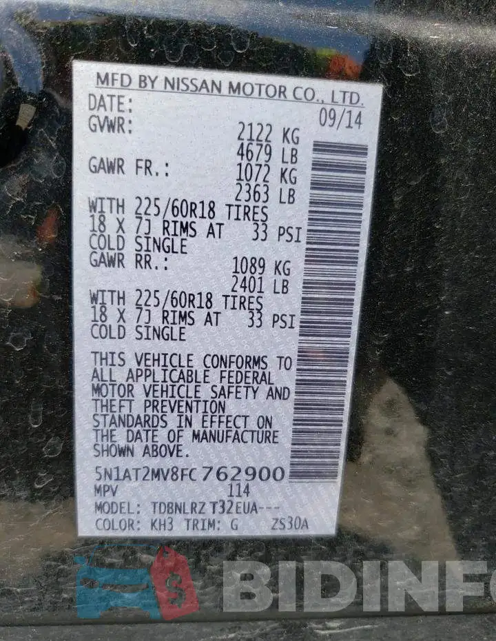 5N1AT2MV8FC762900 Photo# 13