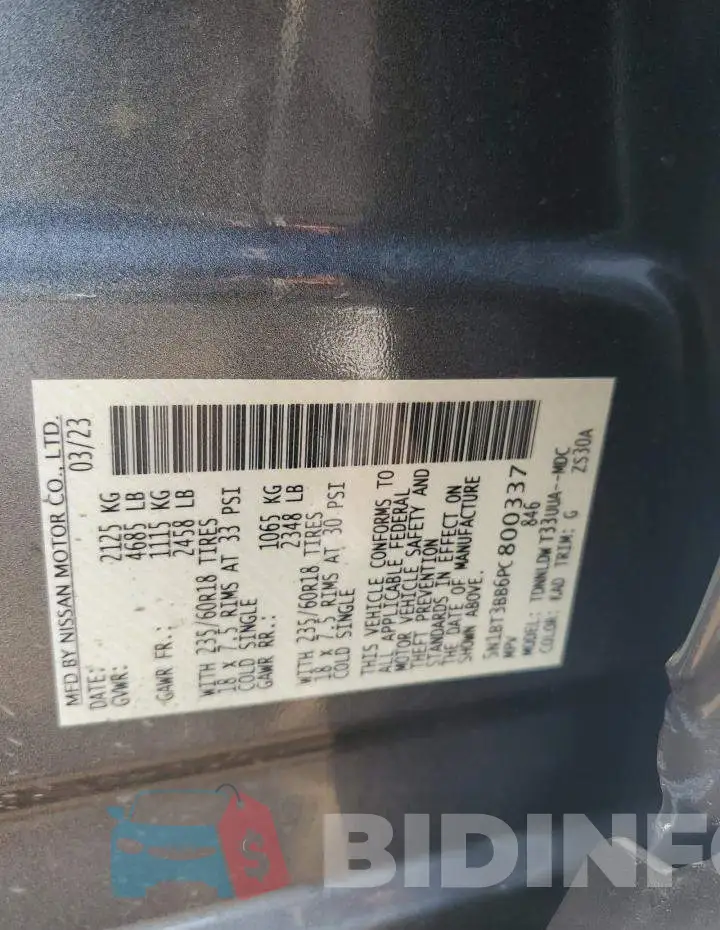 5N1BT3BB6PC800337 Photo# 12