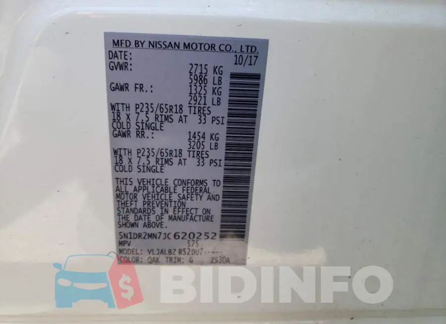 5N1DR2MN7JC620252 Photo# 12
