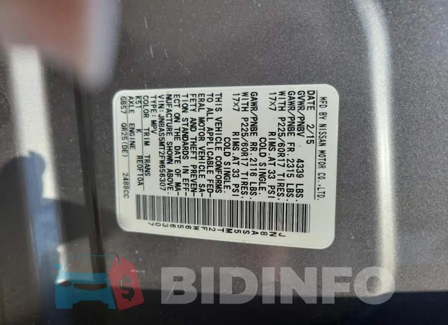 JN8AS5MT2FW656307 Photo# 10