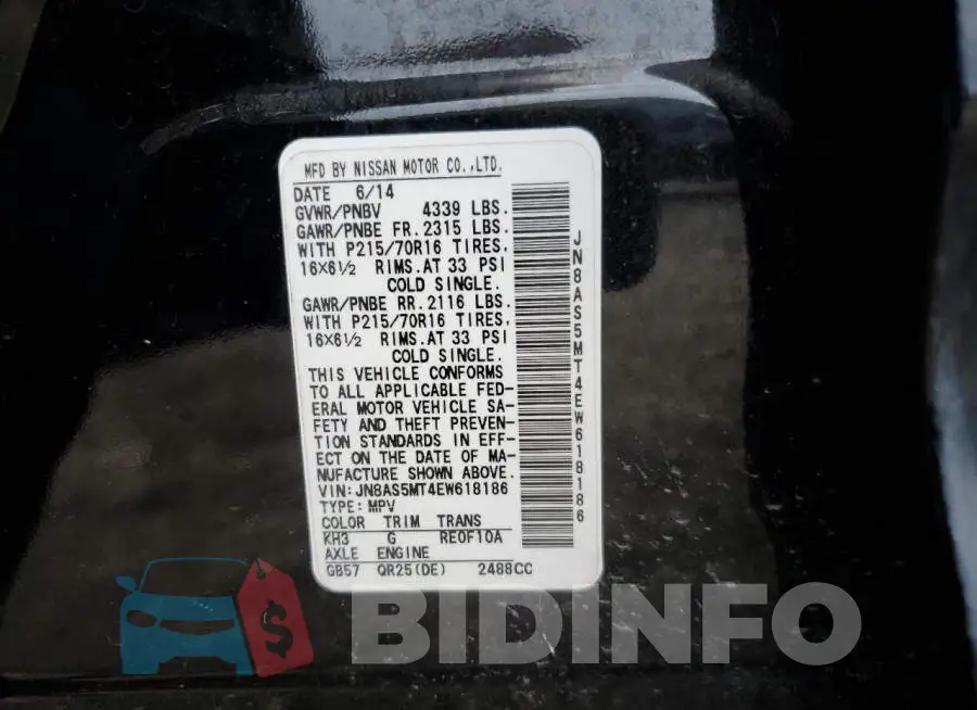 JN8AS5MT4EW618186 Photo# 14