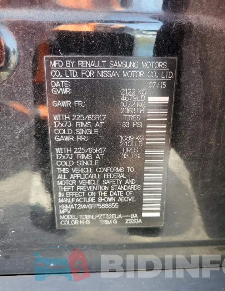 KNMAT2MV6FP588855 Photo# 13