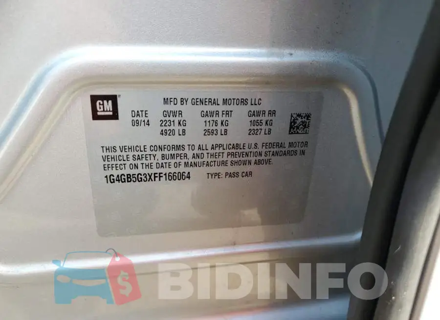 1G4GB5G3XFF166064 Photo# 12