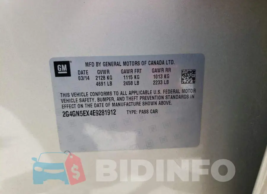 2G4GN5EX4E9281912 Photo# 12