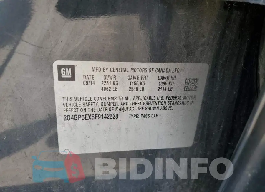 2G4GP5EX5F9142528 Photo# 12