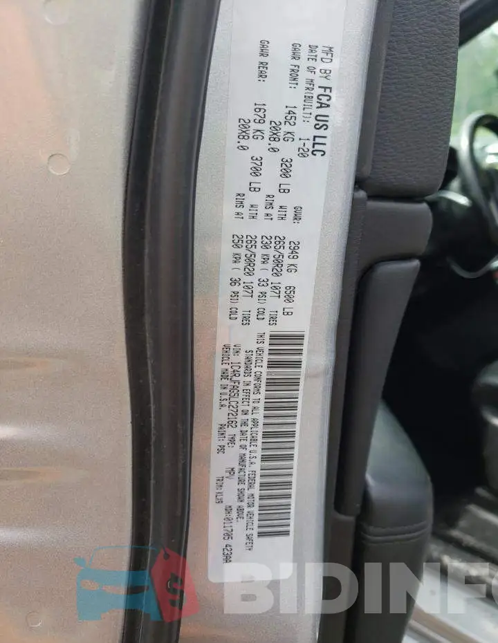 1C4RJFAG5LC272162 Photo# 14
