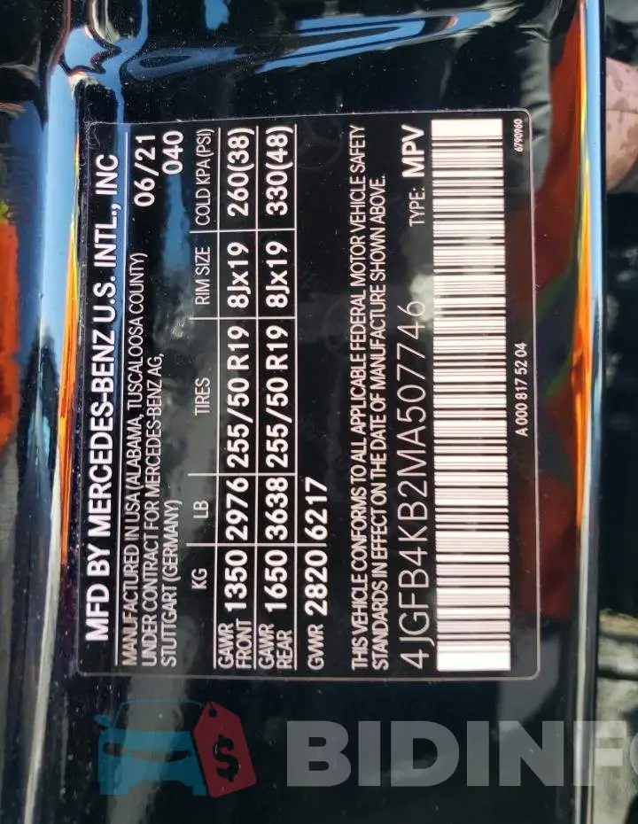 4JGFB4KB2MA507746 Photo# 13