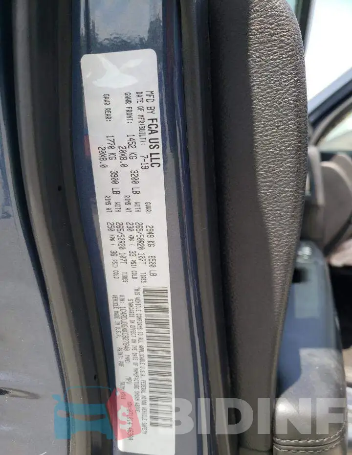1C4RDJDGXKC827840 Photo# 13