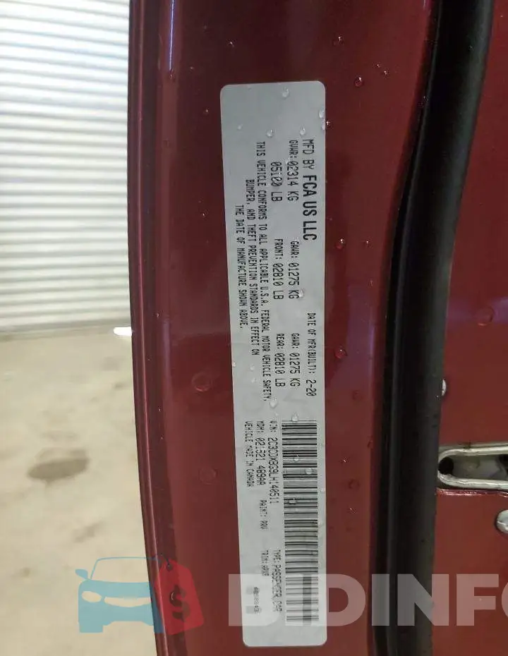 2C3CDXBG9LH140511 Photo# 12