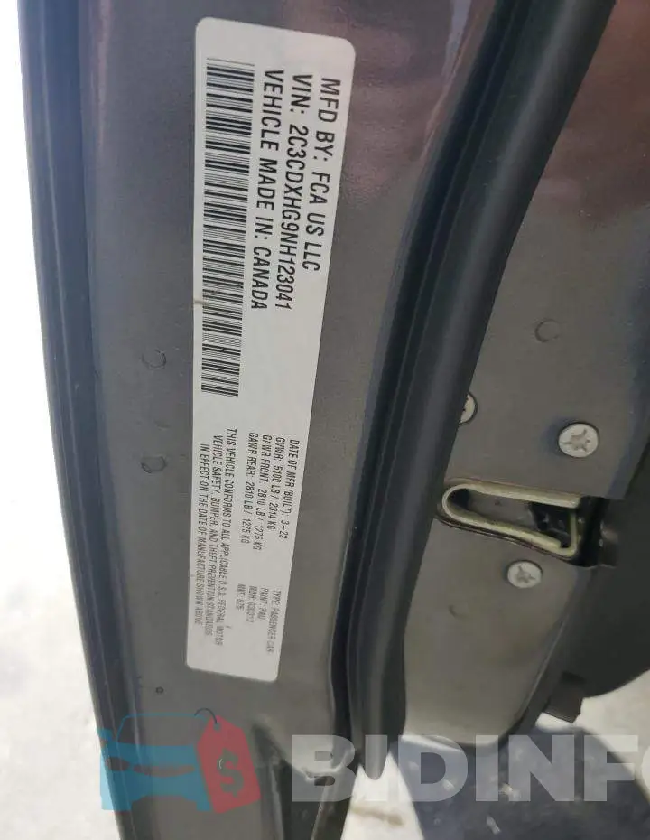 2C3CDXHG9NH123041 Photo# 12