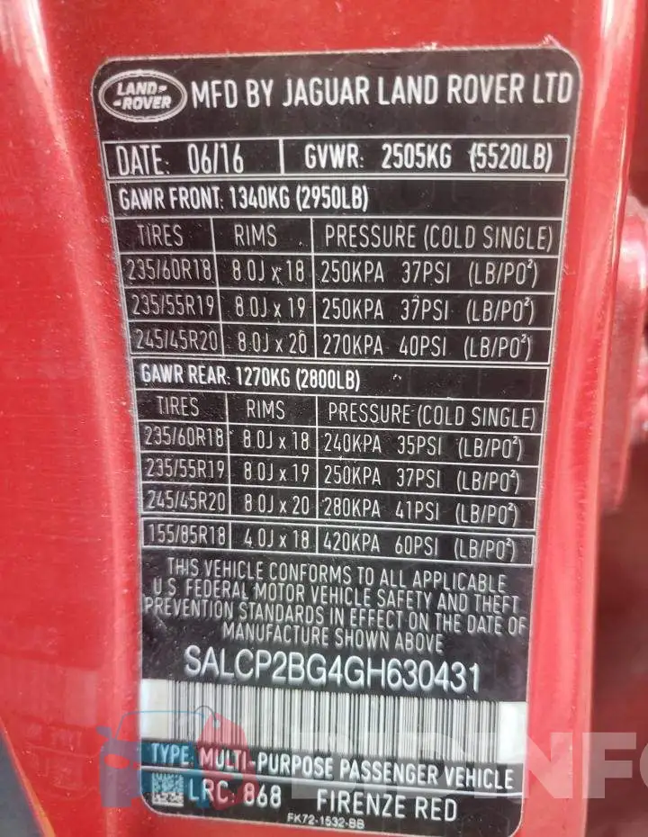 SALCP2BG4GH630431 Photo# 13