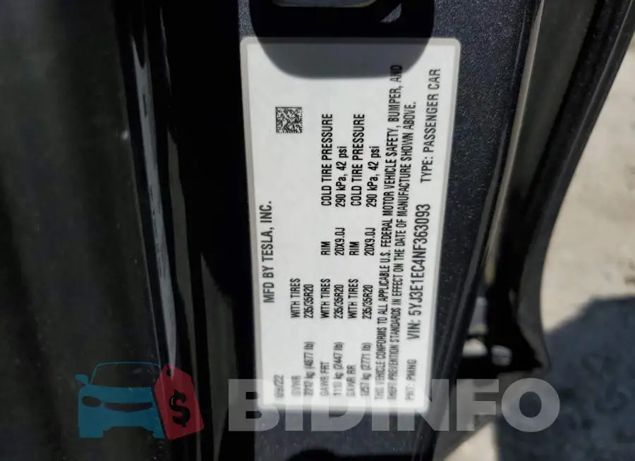 5YJ3E1EC4NF363093 Photo# 12