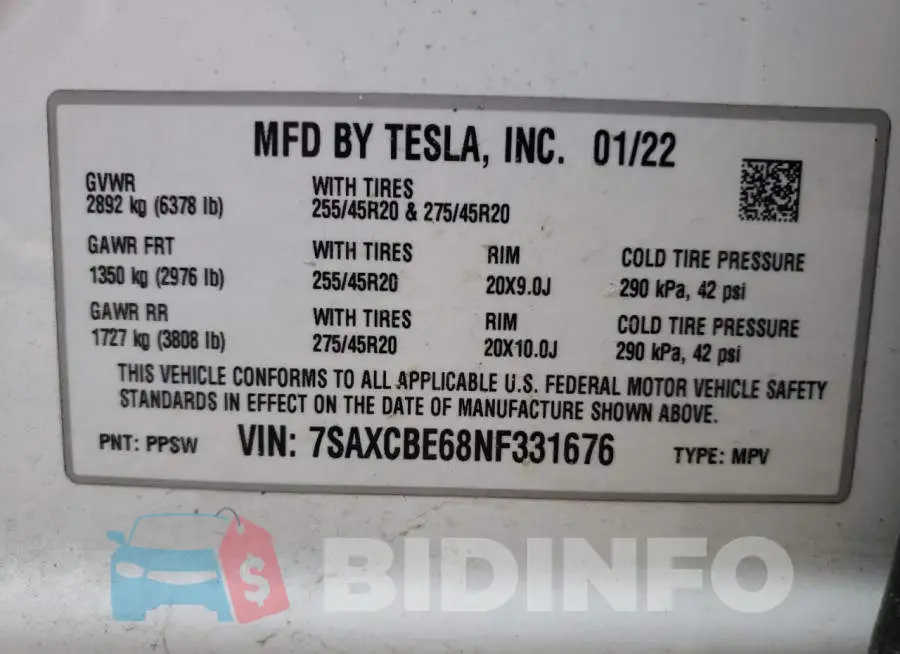 7SAXCBE68NF331676 Photo# 13