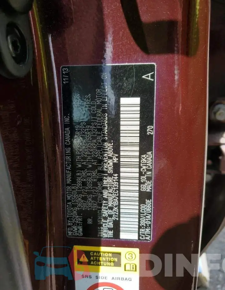 2T2ZK1BA7EC139144 Photo# 13