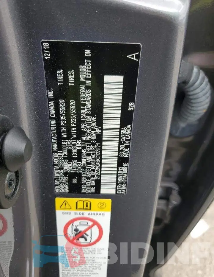 2T2ZZMCA8KC127821 Photo# 13